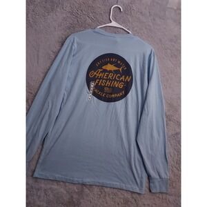 NEW Aftco Shirt Mens Medium Graphic Print Long Sleeve Fishing Outdoor Hiking M